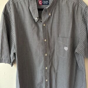 Chaps Men's Gray Plaid Button Down Shirt